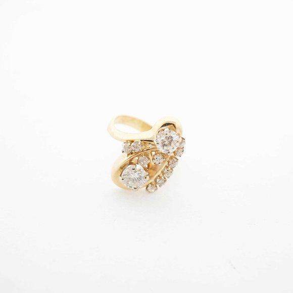 Art Deco Estate Sale Diamond Ring 14k Yellow Gold Vintage Jewelry 1.55 TCW - Picture 5 of 5